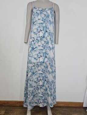 En Crème Boho Tie Dye Maxi Dress - Strappy Summer Dress Open Back S Viscose